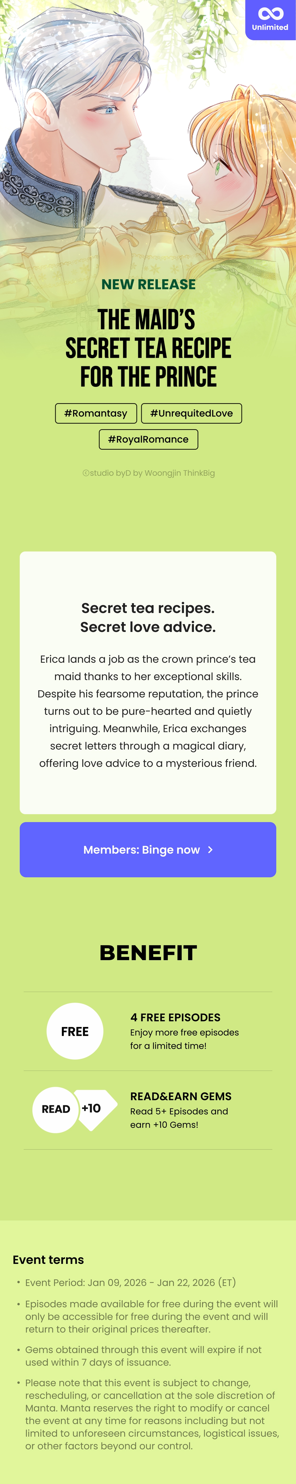[Special Offer] The Maid’s Secret Tea Recipe for the Prince - Manta